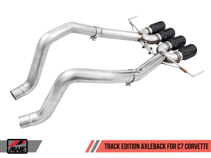 AWE C7 CORVETTE TRACK EDITION AXLE BACK EXHAUST BLACK TIPS