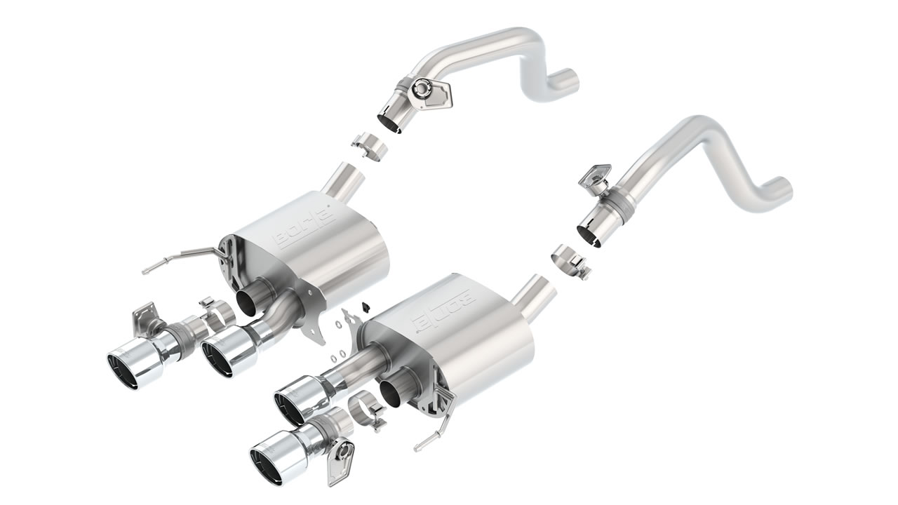 BORLA C7 CORVETTE S-TYPE AXLE BACK EXHAUST CHROME TIPS