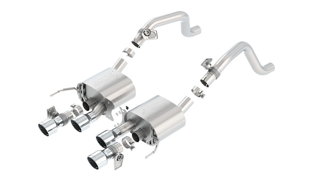 BORLA C7 CORVETTE ATAK AXLE BACK EXHAUST CHROME TIPS