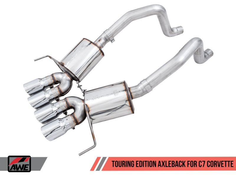 AWE C7 CORVETTE TOURING EDITION AXLE BACK EXHAUST CHROME TIPS